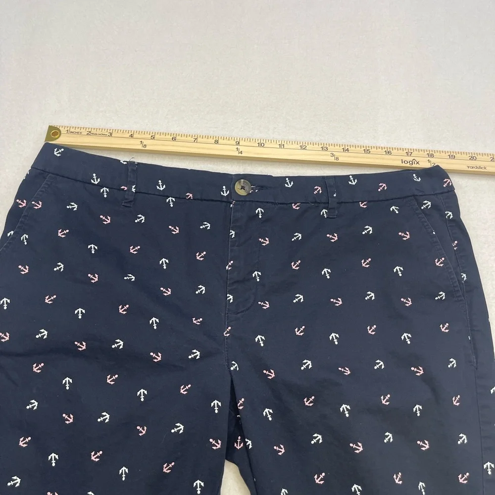 Tommy Hilfiger Anchor Print Pants Navy Straight Leg Size 16 - Picture 5 of 6